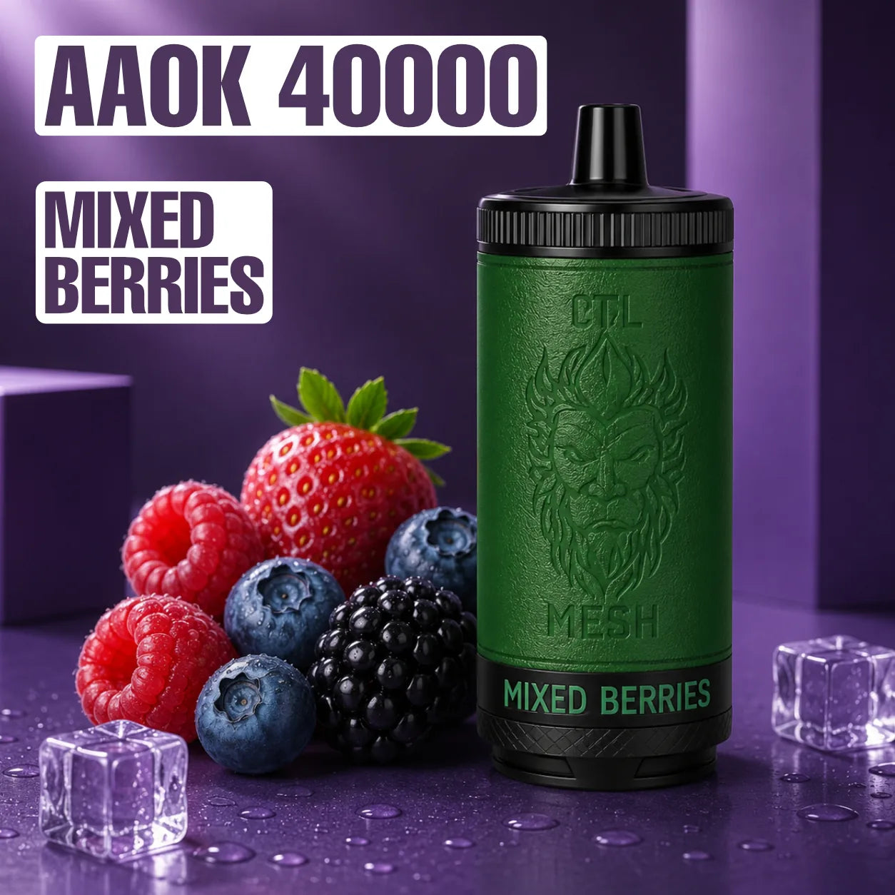 AAOK AK - 40000 disposable vape - Mixed Berries flavour