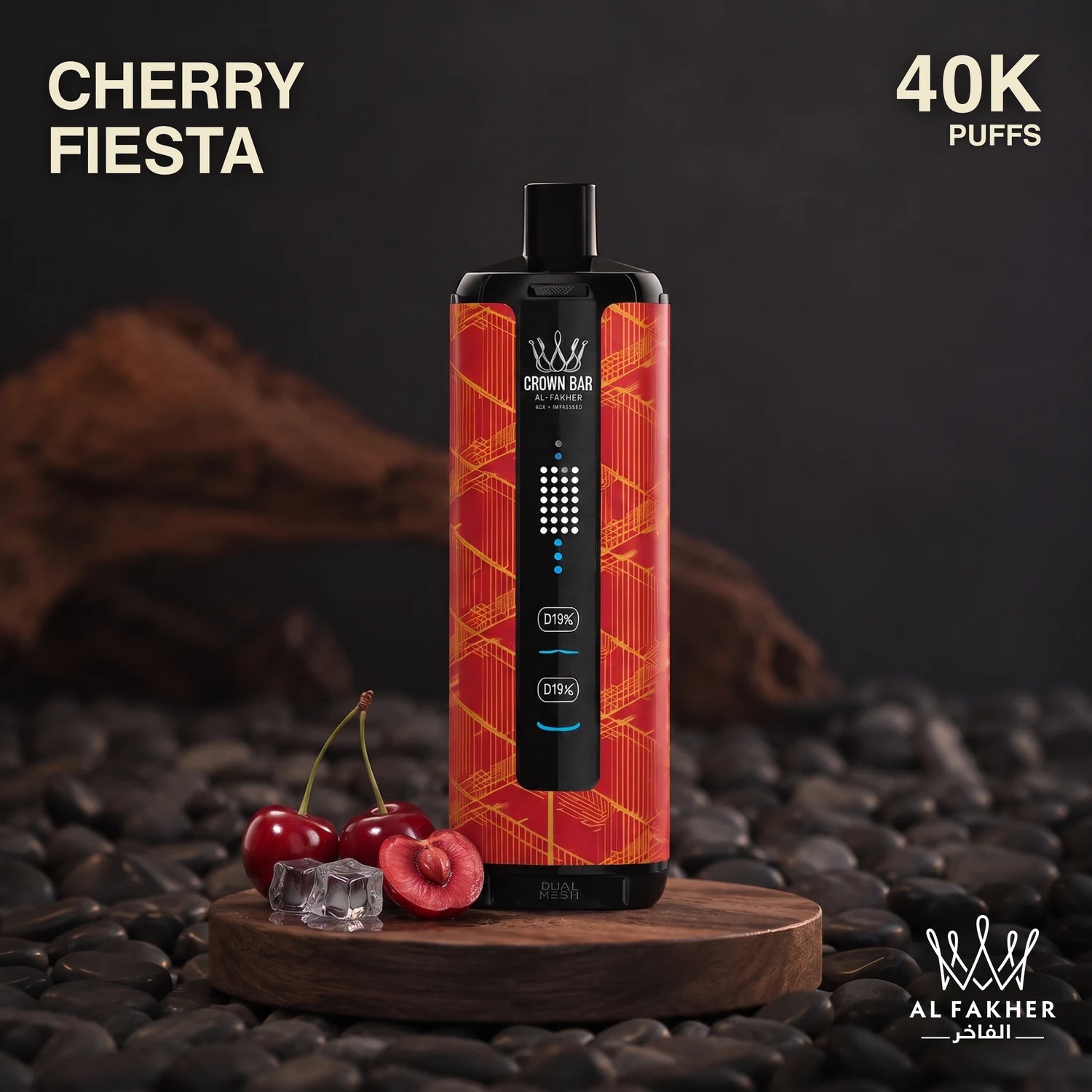 Al Fakher Crown Bar MegaMax 40K disposable vape - Cherry Fiesta flavour