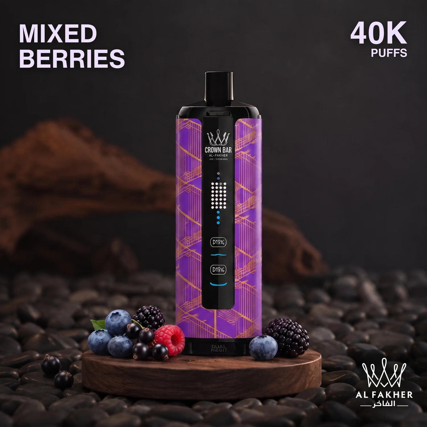 Al Fakher Crown Bar MegaMax 40K disposable vape - Mixed Berries flavour