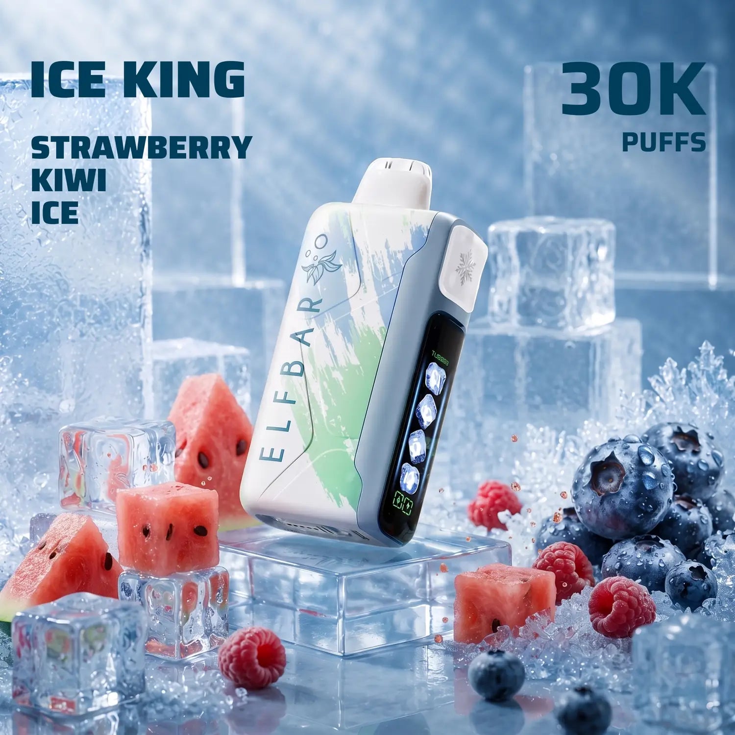 ELFBAR Ice King 30K disposable vape - Strawberry Kiwi Ice flavour