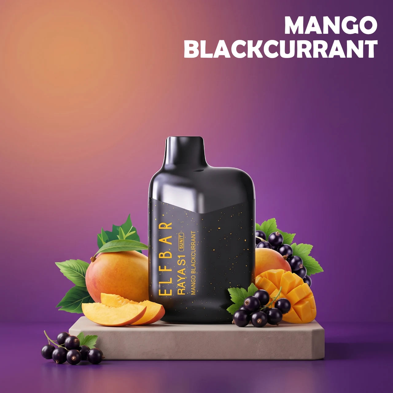 Elf Bar Raya S1 15000 disposable vape - Mango Blackcurrant flavour