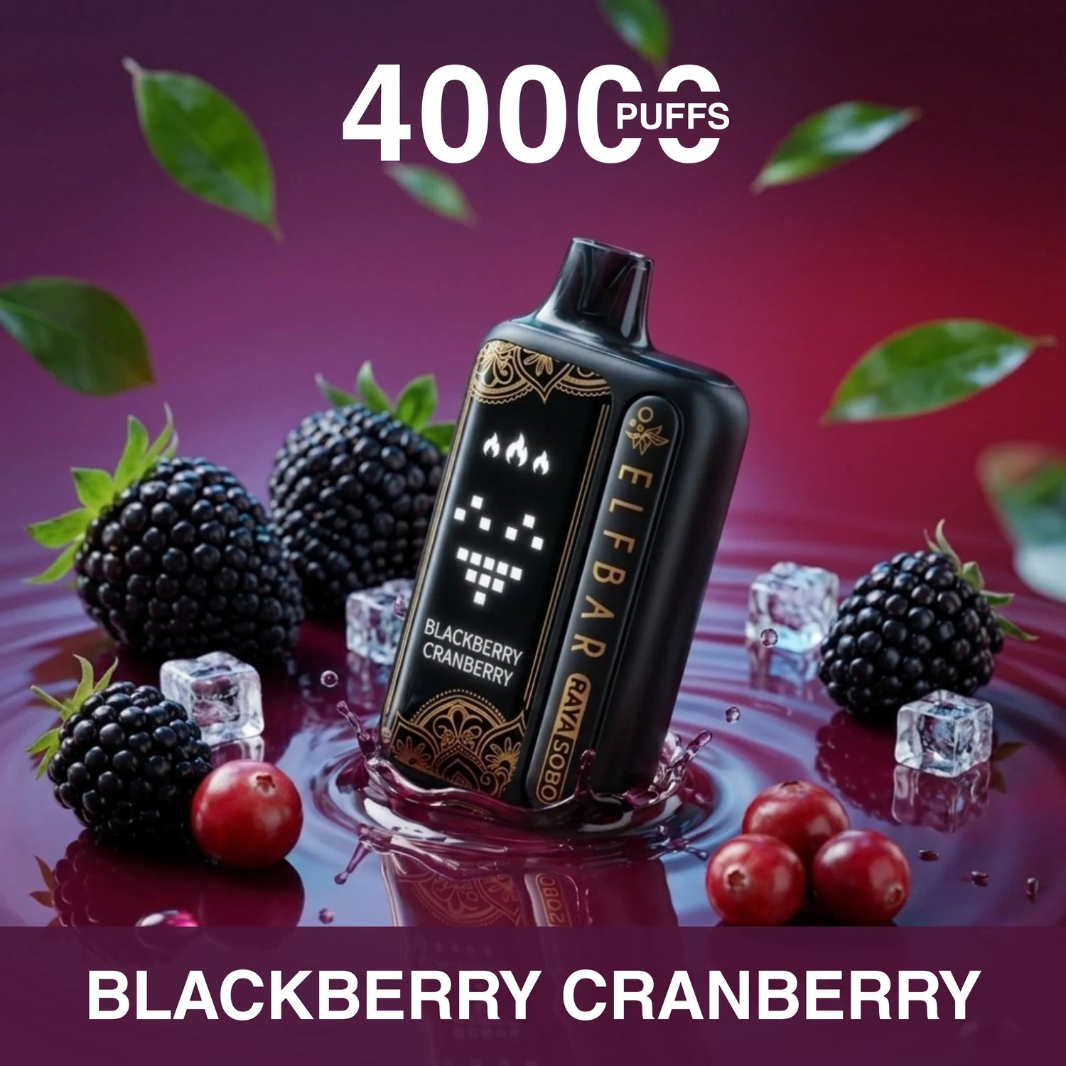 Elf Bar Raya Sobo 40000 disposable vape - Blackberry Cranberry flavour