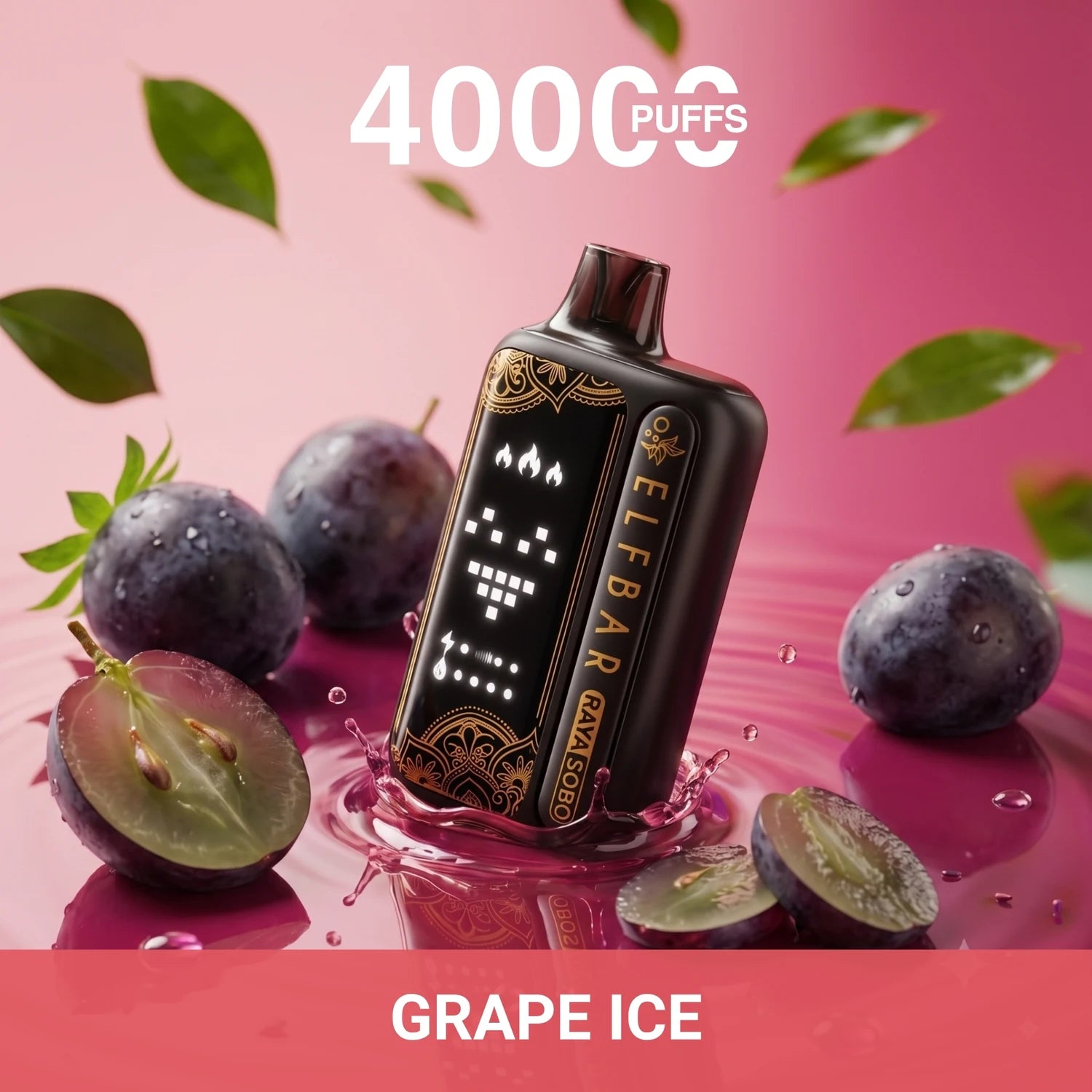 Elf Bar Raya Sobo 40000 disposable vape - Grape Ice flavour
