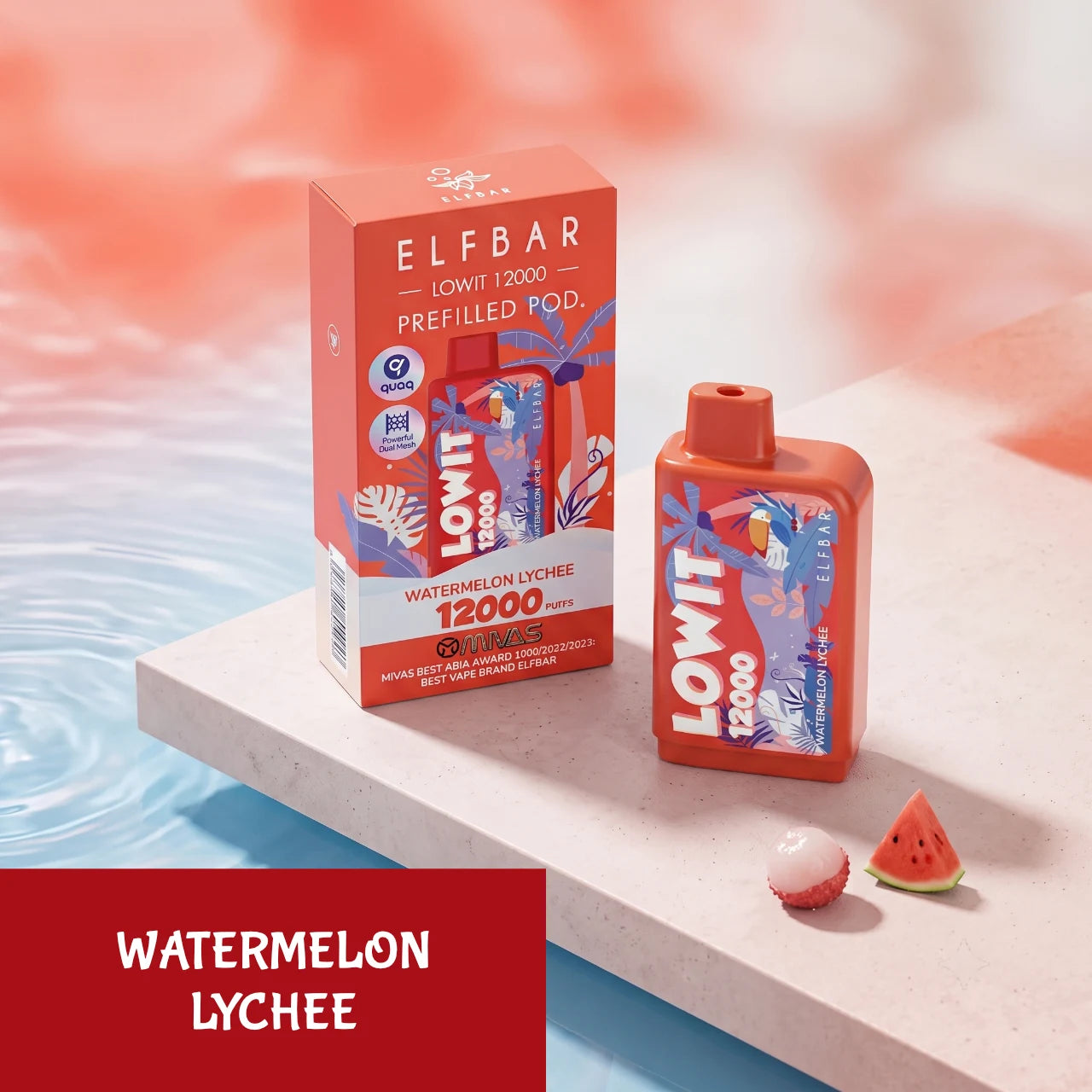 ELFBAR LOWIT 12000 disposable vape - Watermelon Lychee flavour