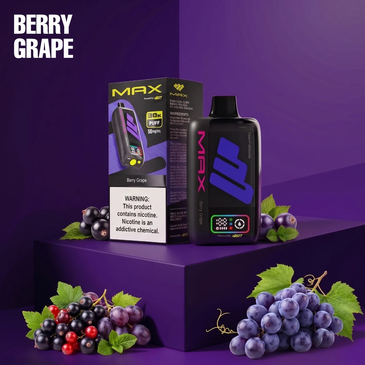Nasty Max - 30000 disposable vape - Berry Grape flavour