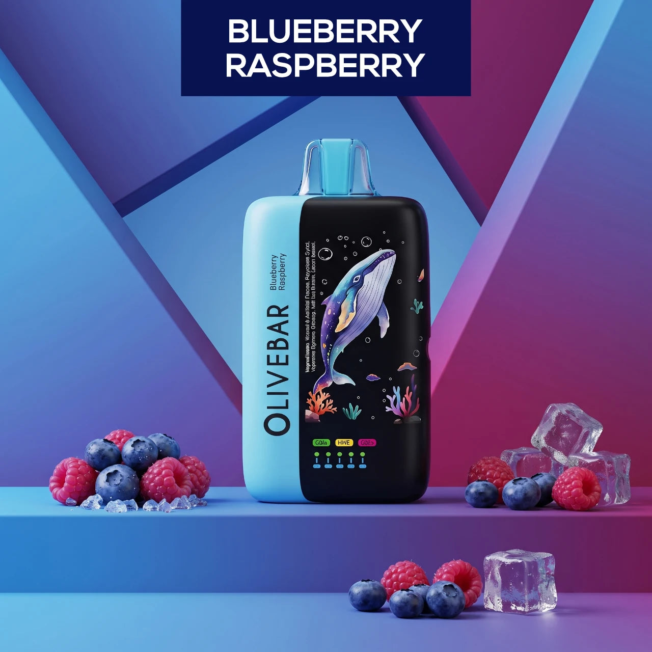 Olivebar Ocean 60000 disposable vape - Blueberry Raspberry flavour