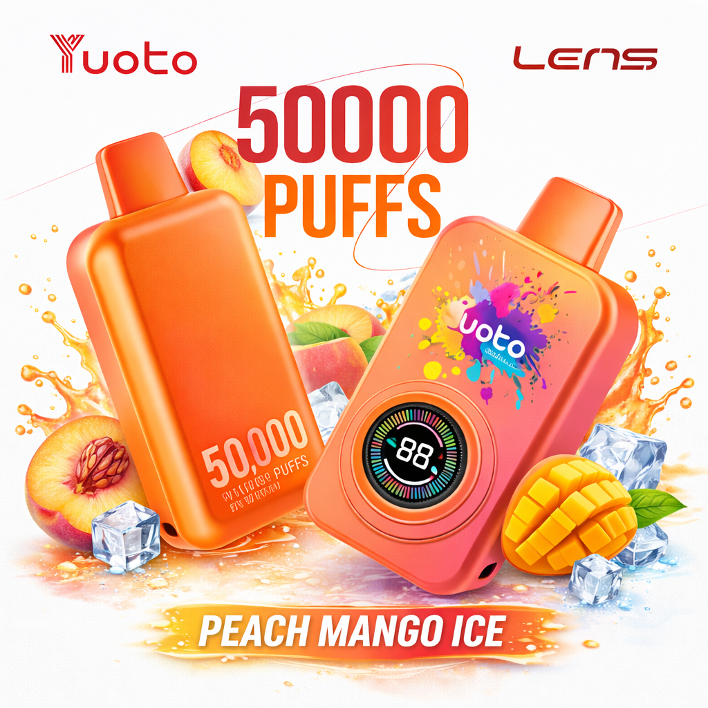 Yuoto Lens 50000 Puffs Disposable Vape – Rechargeable Mesh Coil 5% Nic Salt Long-Lasting Vape