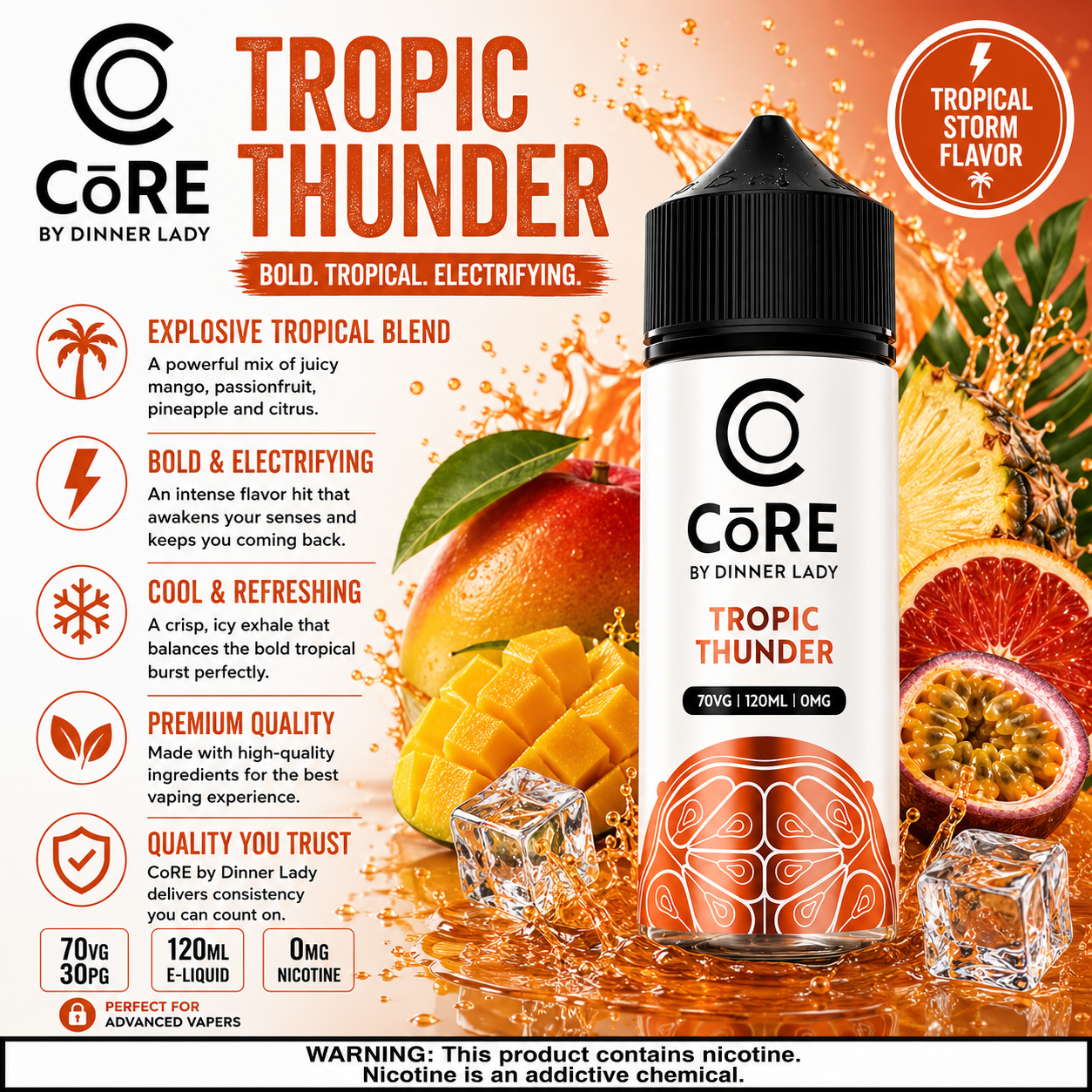 Tropic Thunder – CORE by Dinner Lady 120ML Vape Juice | 3MG, 6MG | Vape Mash India